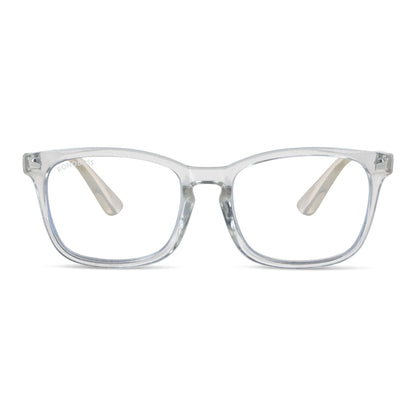 Oncol Transparent vista frontal de anteojos de lectura presbicie leer redondos ovalados para hombre mujer de cara redonda grande marco armazon de plastico reciclado y colores distintos con filtro de luz azul para las pantallas