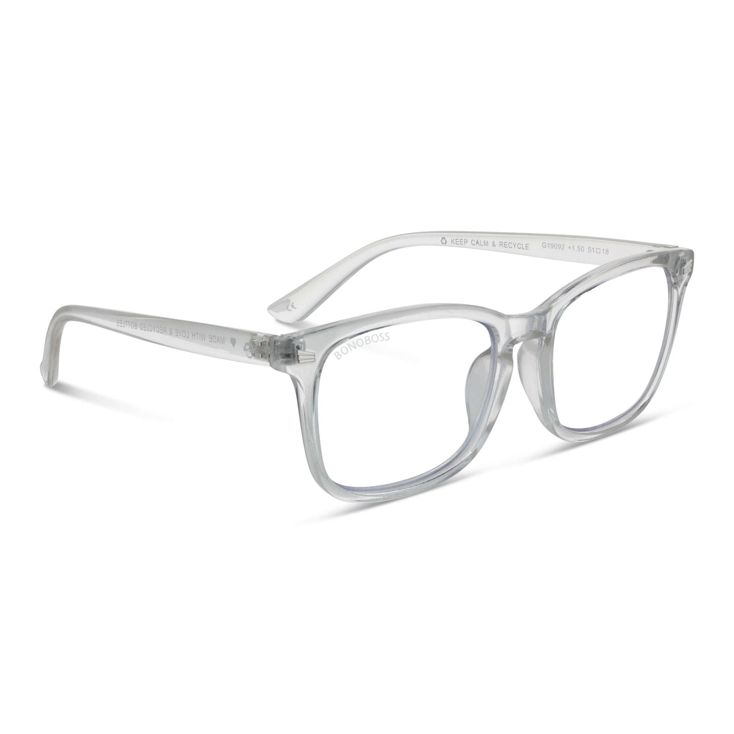 Oncol Transparent vista angulada de gafas de lectura presbicie leer ovalados redondos para hombre y mujer de cara redonda grande con armazon de plastico reciclados y colores distintos exclusivos con filtro de luz azul para las pantallas)