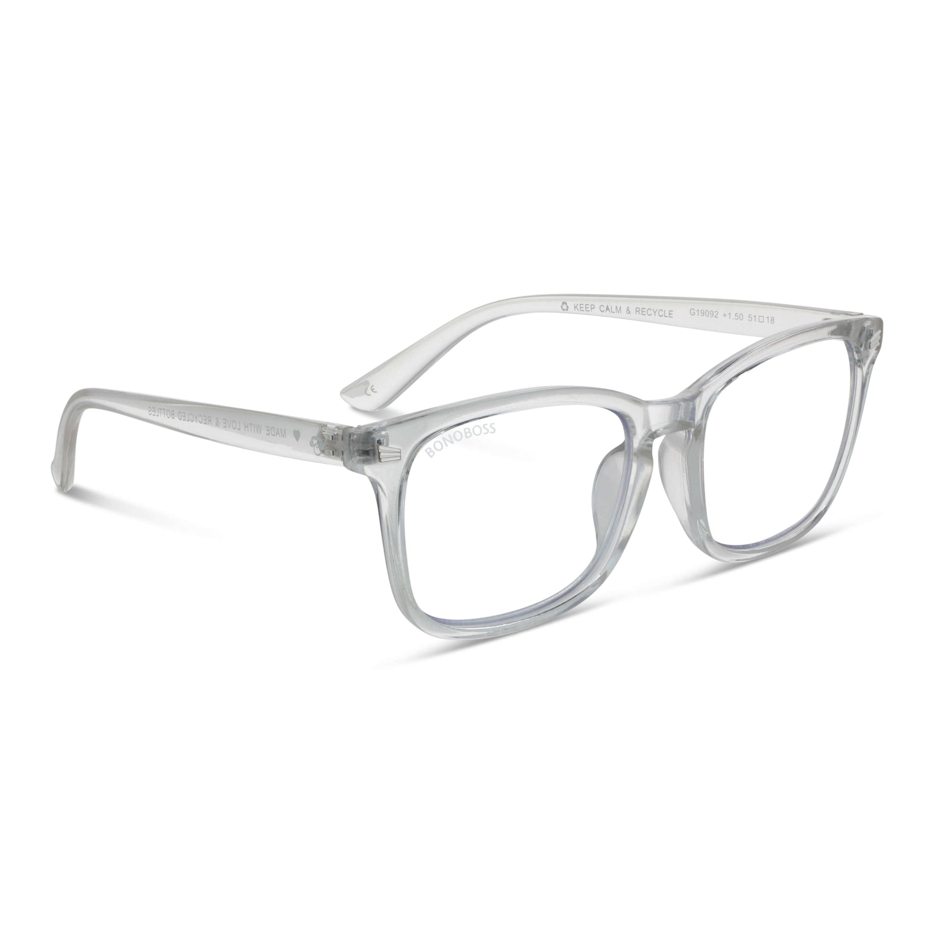 Oncol Transparent vista angulada de gafas de lectura presbicie leer ovalados redondos para hombre y mujer de cara redonda grande con armazon de plastico reciclados y colores distintos exclusivos con filtro de luz azul para las pantallas)