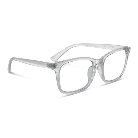 Oncol Transparent vista angulada de gafas de lectura presbicie leer ovalados redondos para hombre y mujer de cara redonda grande con armazon de plastico reciclados y colores distintos exclusivos con filtro de luz azul para las pantallas)