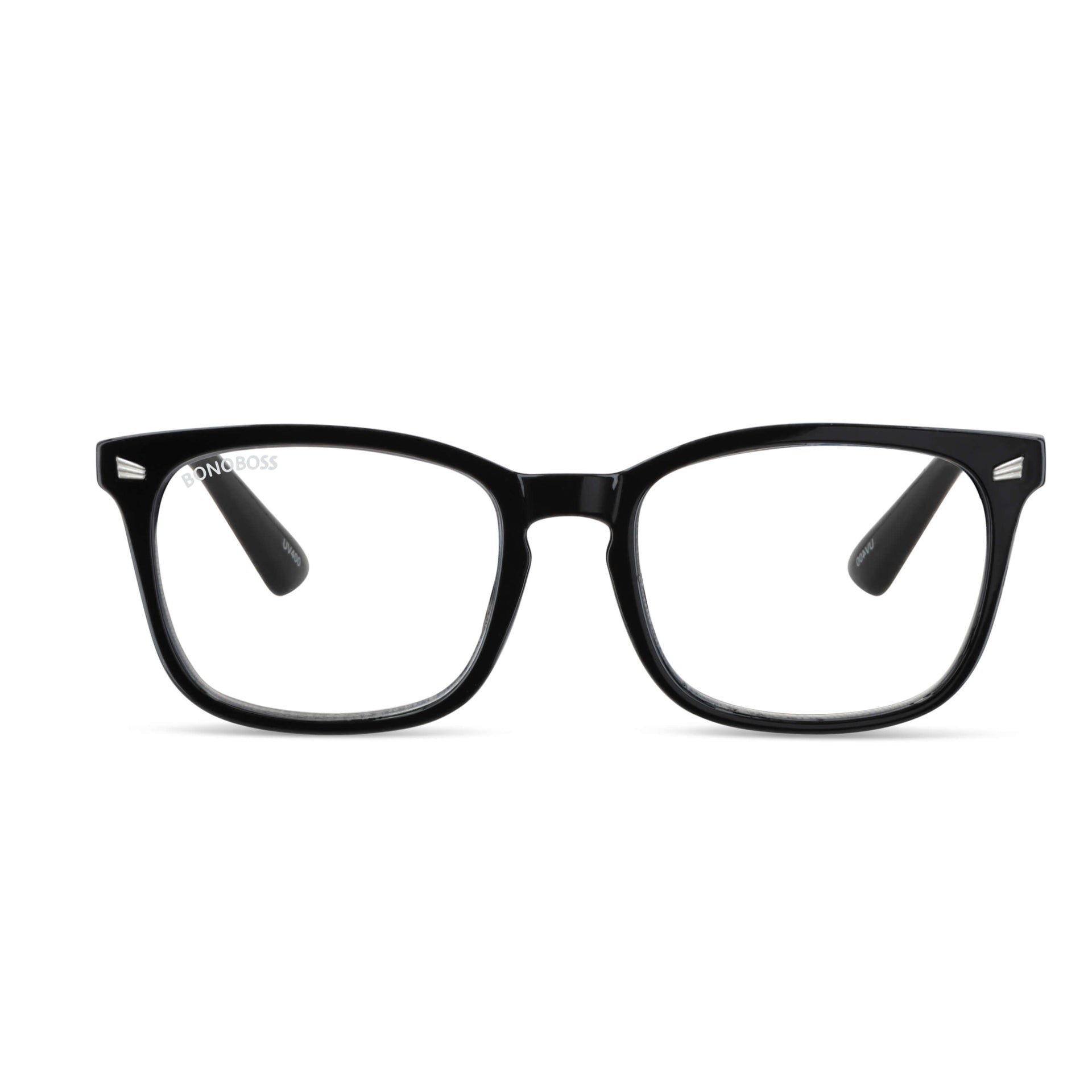 Oncol Black vista frontal de anteojos de lectura presbicie leer redondos ovalados para hombre mujer de cara redonda grande marco armazon de plastico reciclado y colores distintos con filtro de luz azul para las pantallas