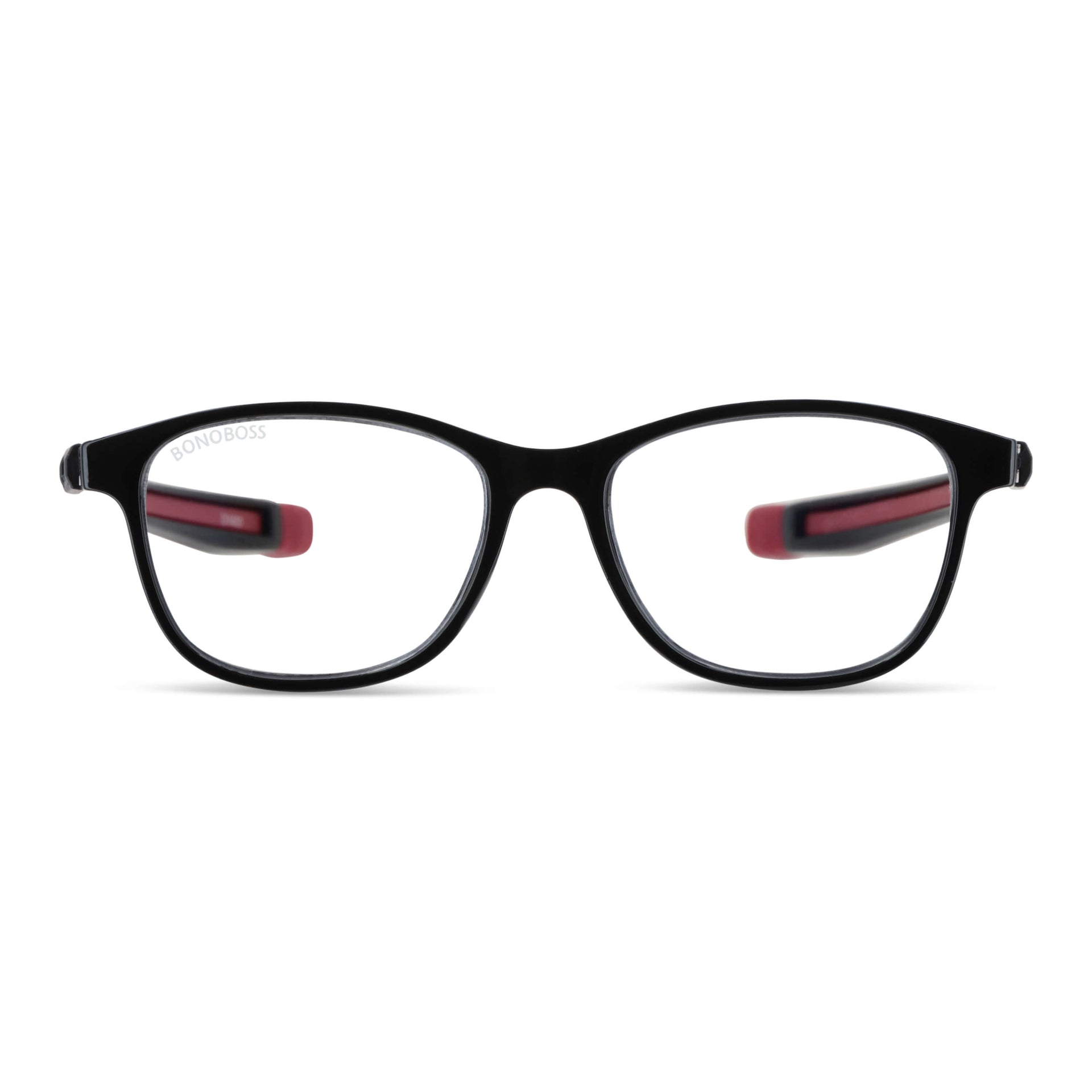 Slack Red vista frontal de lentes de lectura con colgante incorporado que cuelgan del cuello para hombre de cara redonda grande