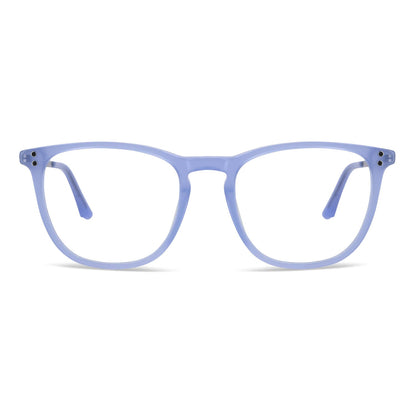 Erika Clip Sol en tono azul lentes ópticos y de sol magnéticos de frente diseño intercambiable #color_azul