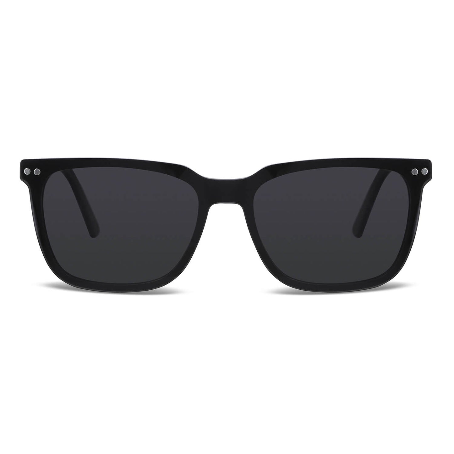 Vista frontal de Selknam Clip Sol lentes ópticos clip on color negro para mujer #color_negro