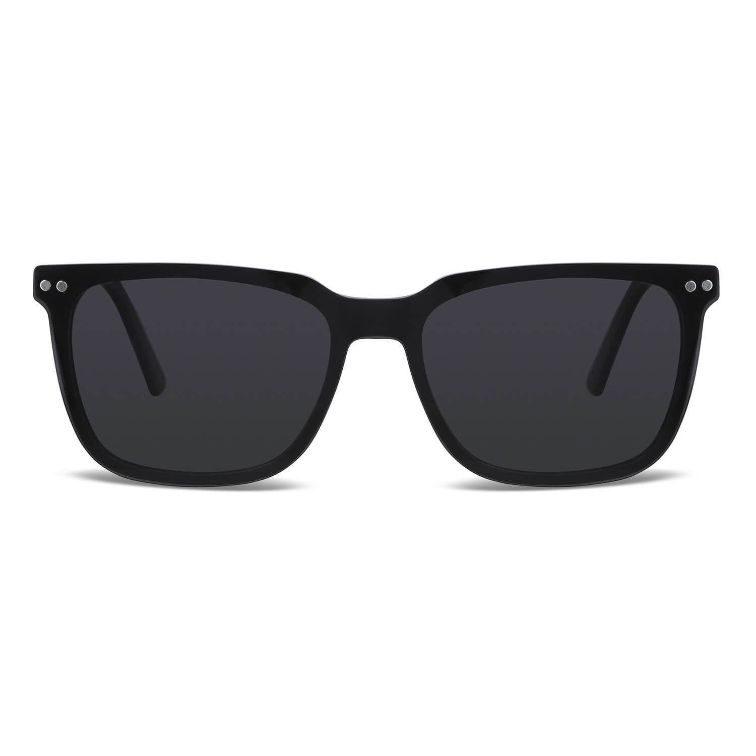 Vista frontal de Selknam Clip Sol lentes ópticos clip on color negro para mujer #color_negro