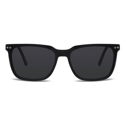 Vista frontal de Selknam Clip Sol lentes ópticos clip on color negro para mujer #color_negro