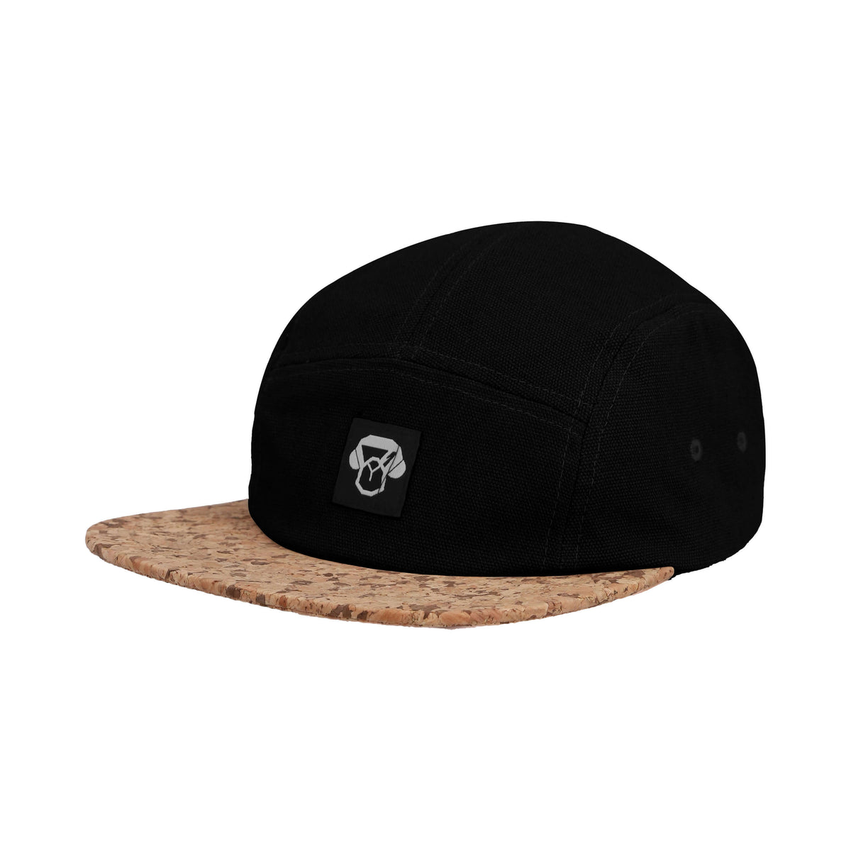 Gorro Corcho 5 Panel Black gorro vista frontal diseño universal