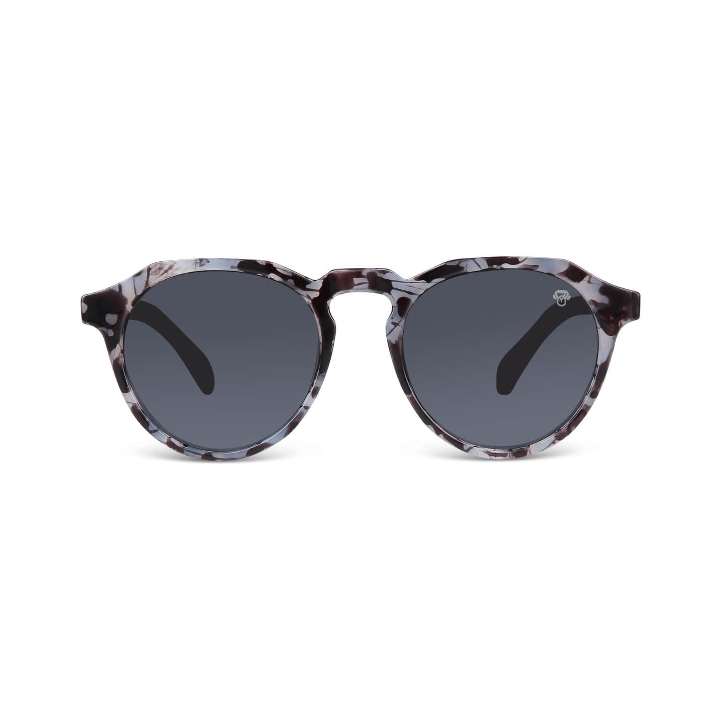 anteojos de sol hexagonales polarizados con patas de madera de hombre y mujer con lentes de color gris #color-marco_gris