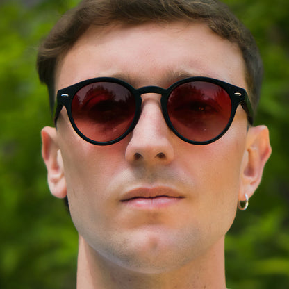 Frontal Joplin RPET gafas de sol rojo clásico plástico reciclado #color_rojo