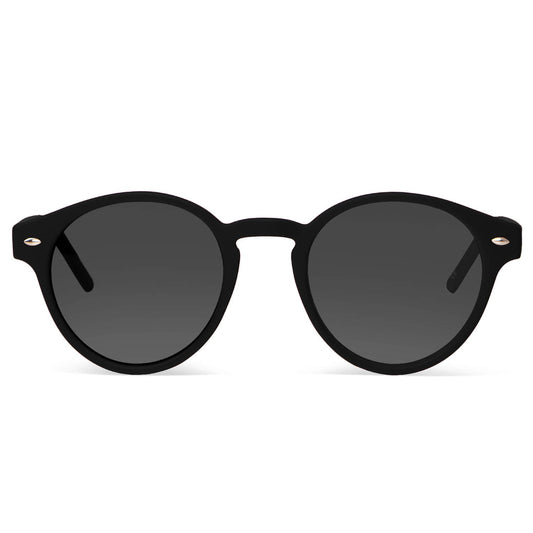 anteojos de sol polarizados redondos para mujer y hombre color negro