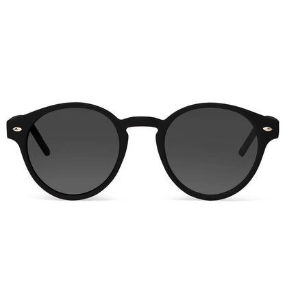 Joplin RPET lentes de sol negro vista frontal diseño universal #color_negro