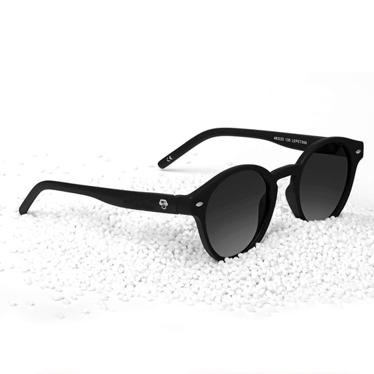 anteojos de sol polarizados redondos para mujer y hombre color negro #color_negro