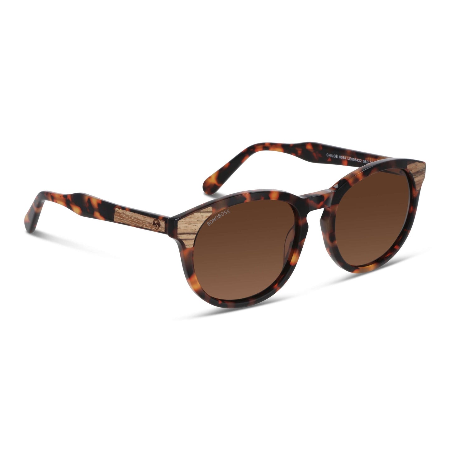 lentes de sol polarizados para hombre y mujerovalados de color carey con patas de madera natural sustentable. Marco de plastico reciclado con lentes polarizadas #color_carey