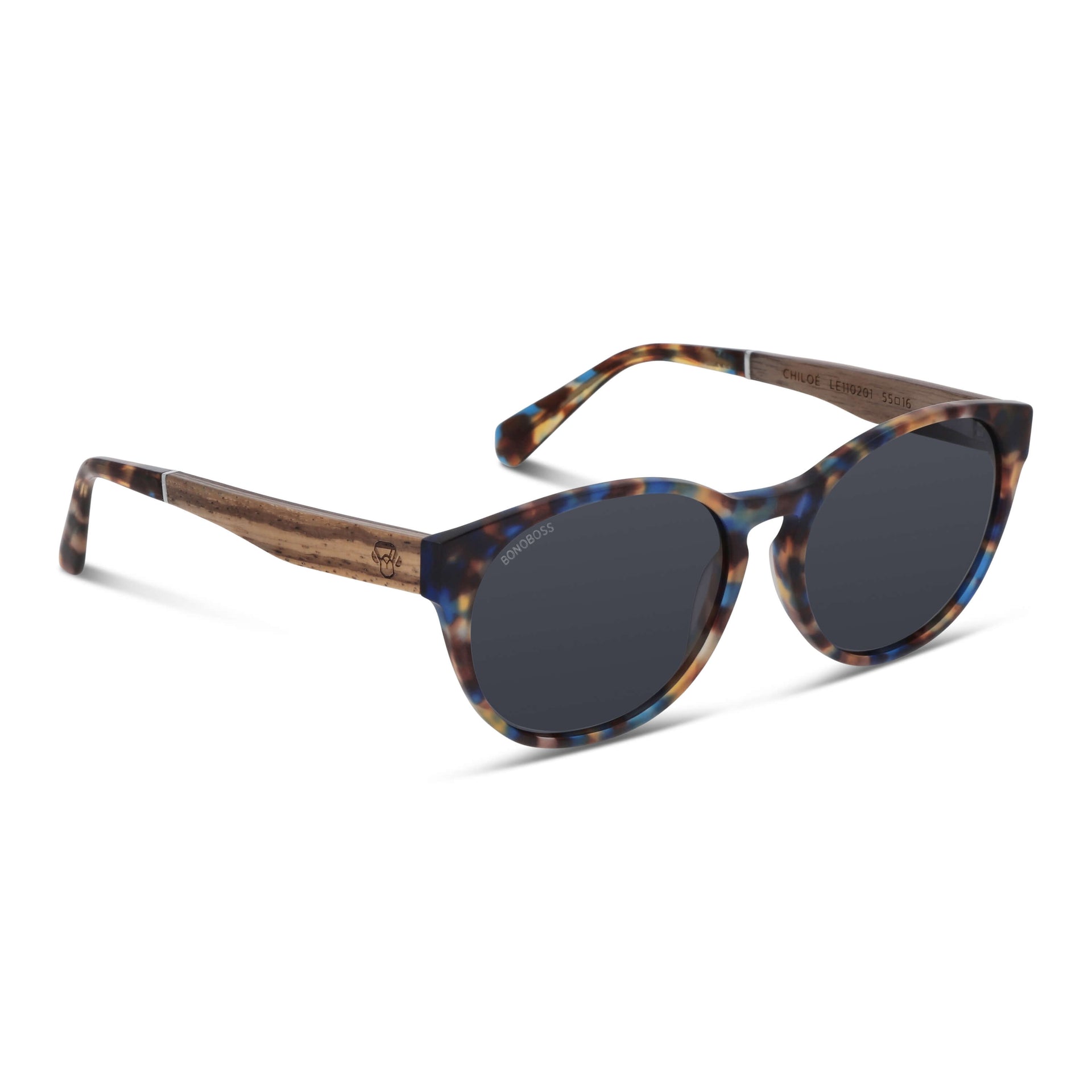 Lentes antejos de sol polarizados ovalados  carey azul color negro para hombre y mujer #color_carey