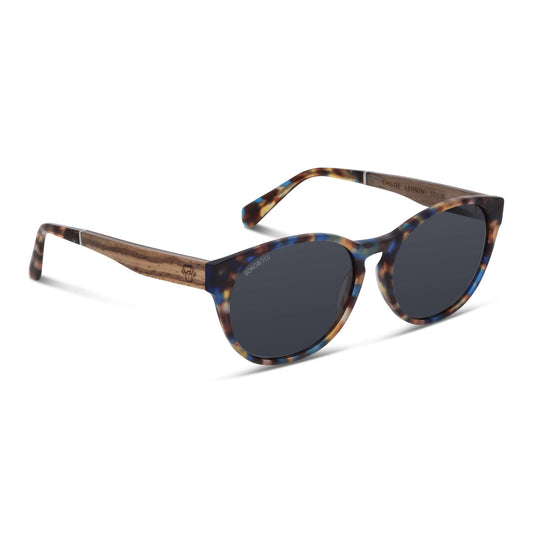 Lentes antejos de sol polarizados ovalados  carey azul color negro para hombre y mujer #color_carey