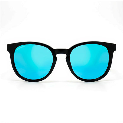 Primer plano frontal Meli Dark lentes de sol mujer espejado azul brillante #color_espejado-azul