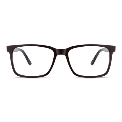 Vista frontal de Eduardo XL lentes de lectura mujer color café #color_brown