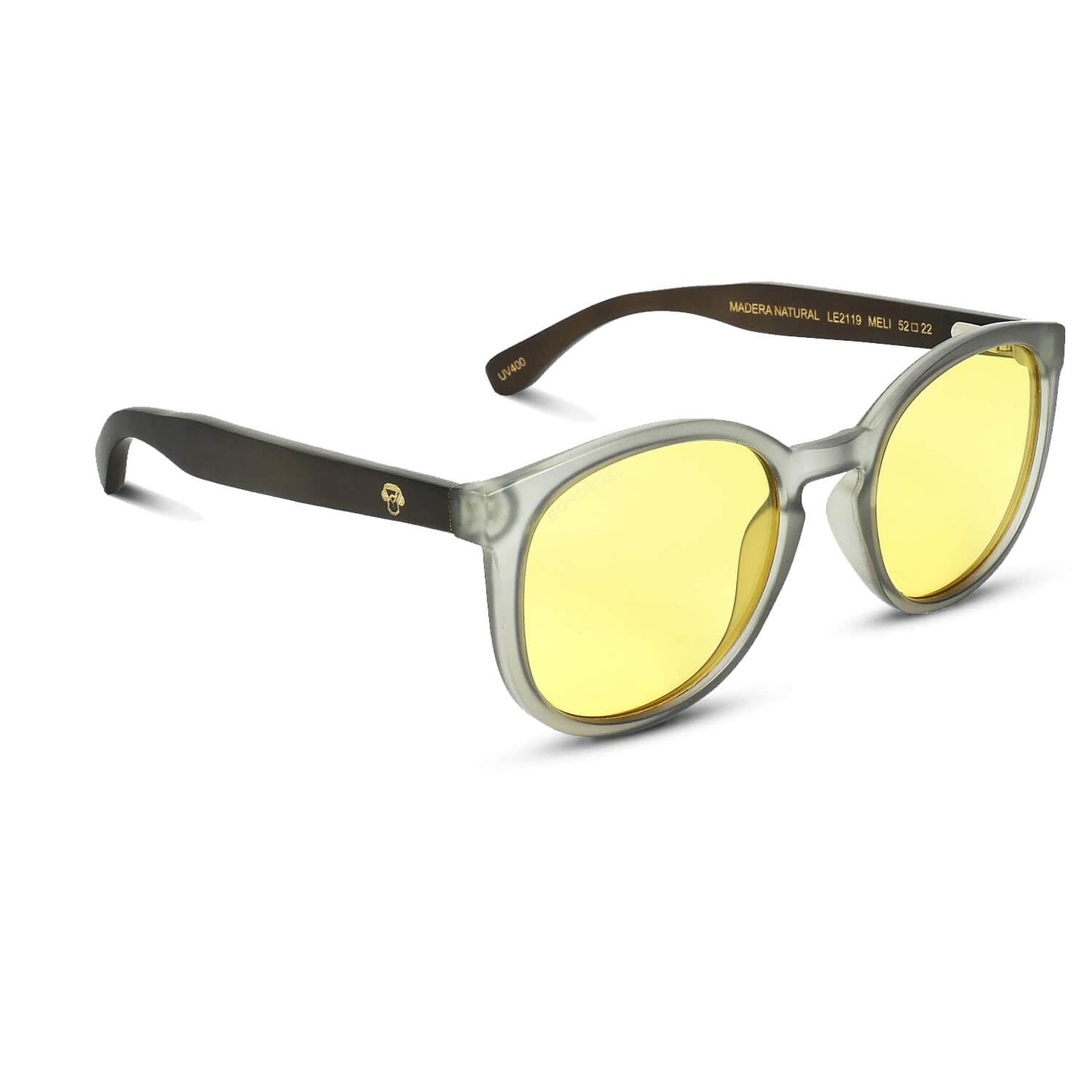 Vista frontal de Meli TSP gafas de sol madera color amarillo para hombre y mujer #color_amarillo