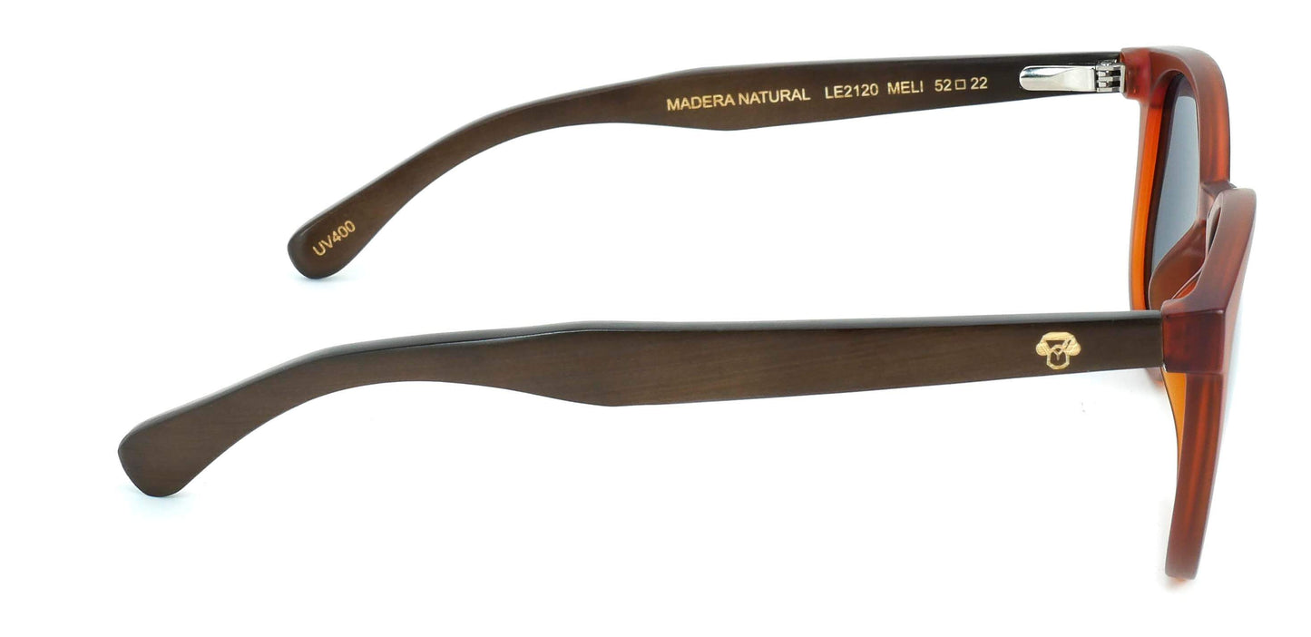 Modelo Meli Wine anteojos polarizados negro azabache frontal unisex #color_negro