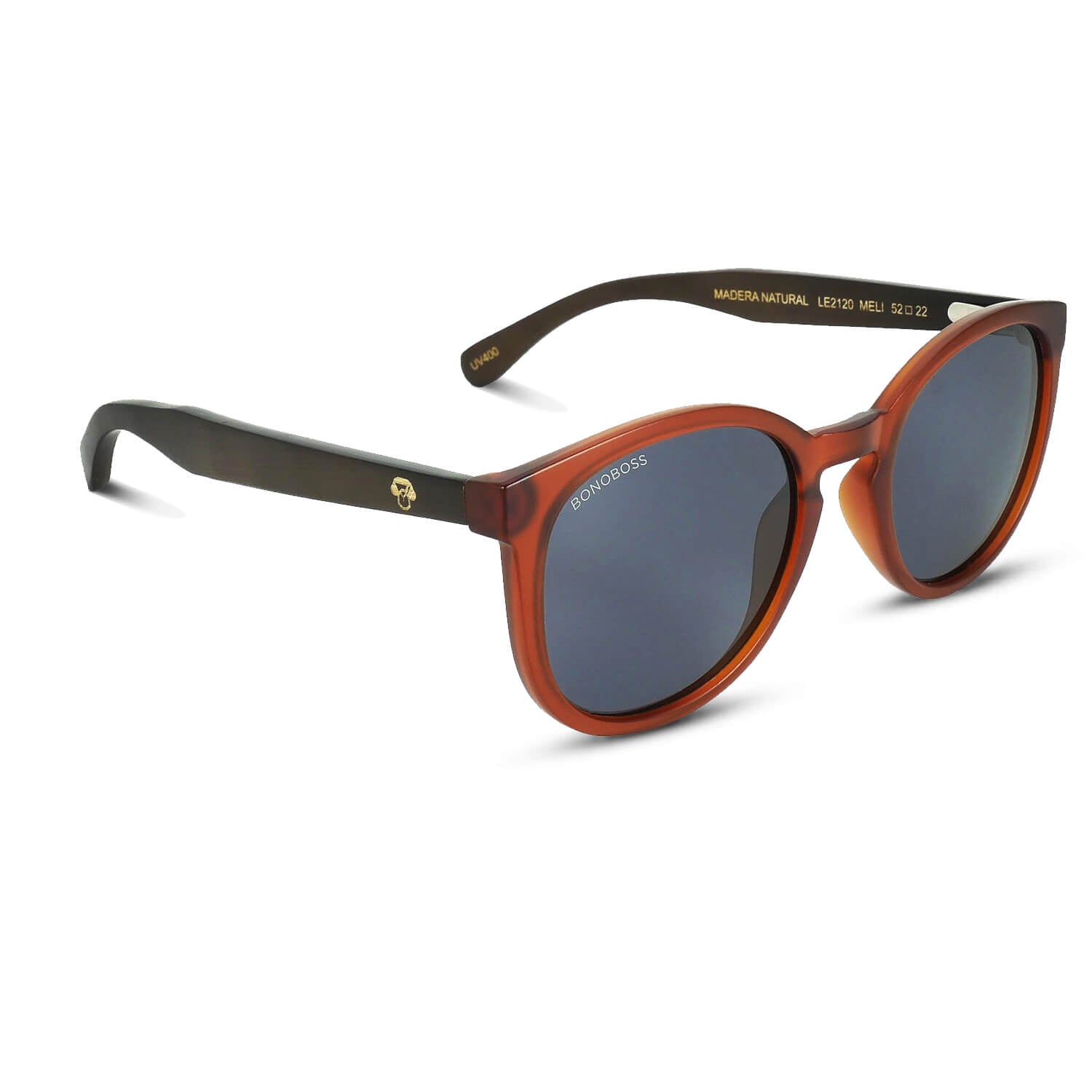 Packshot frontal Meli Wine lentes polarizados hombre color negro #color_negro