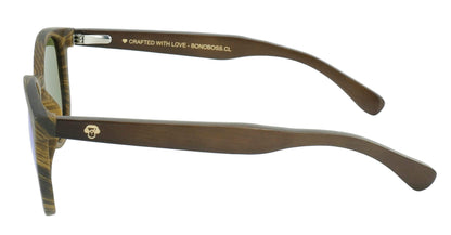 Meli Ebony lentes polarizados espejado azul brillante vista oblicua patas de madera #color_espejado-azul