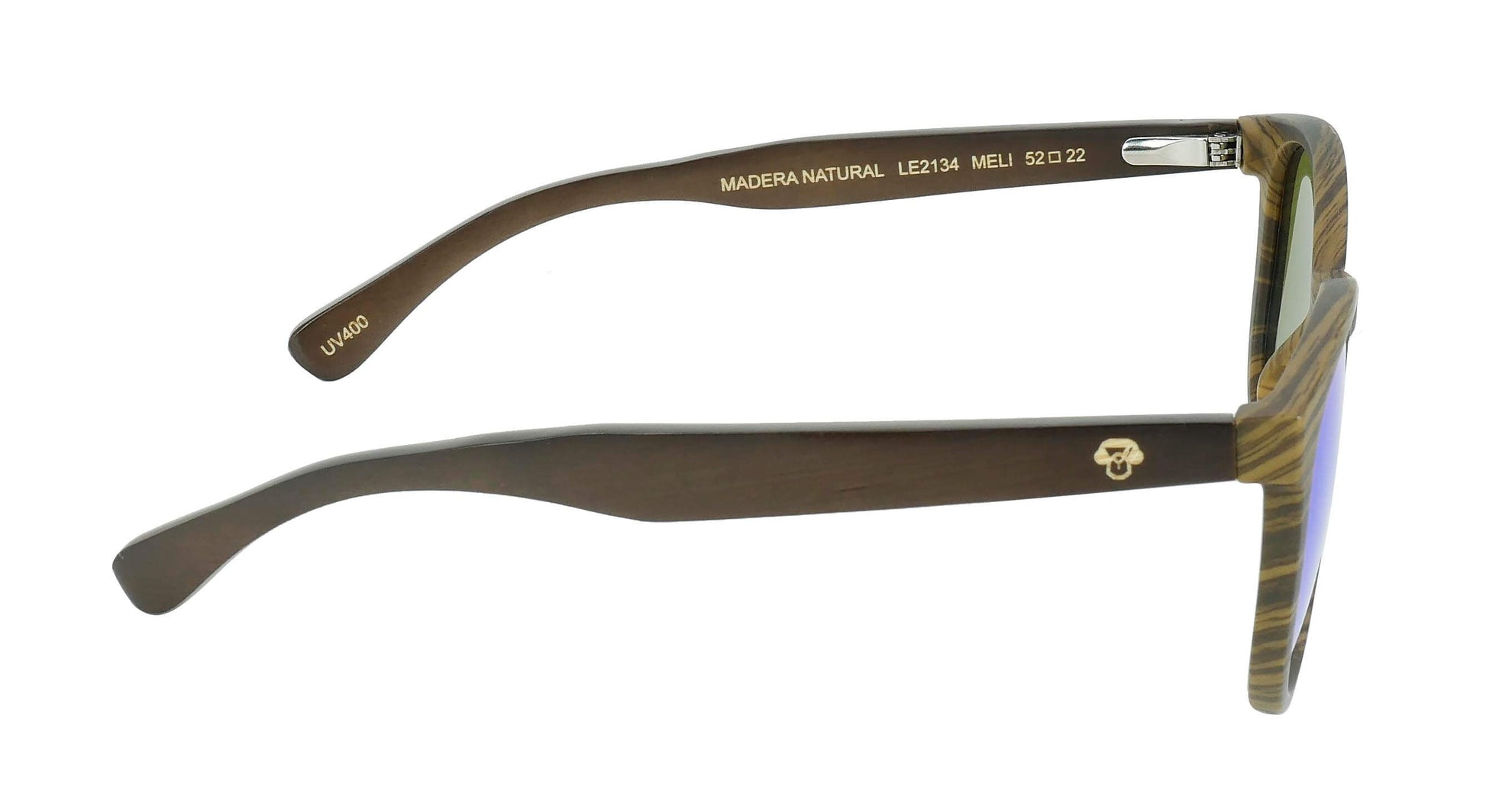 Meli Ebony gafas de sol espejado azul perspectiva 3/4 para hombre y mujer #color_espejado-azul