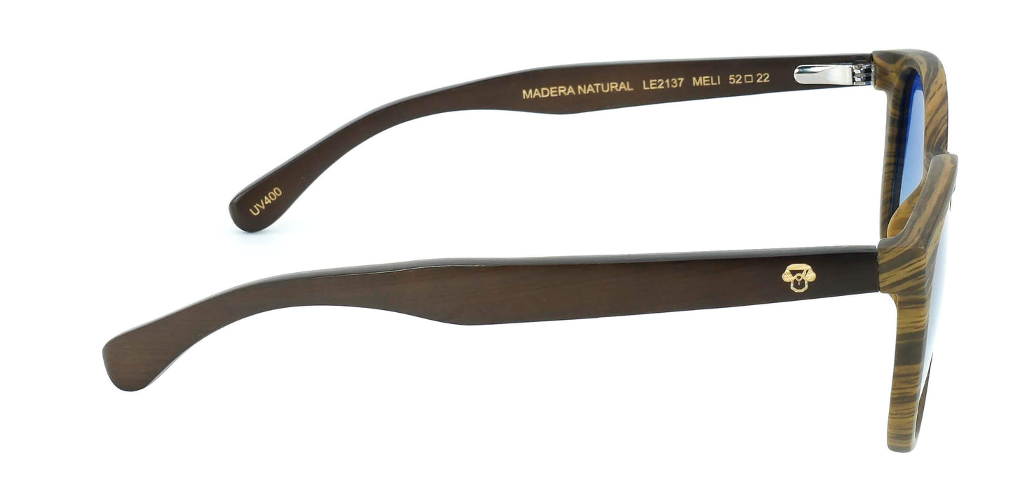 Meli Ebony gafas polarizadas con acabado premium vista frontal degradé azul #color_degrade-azul