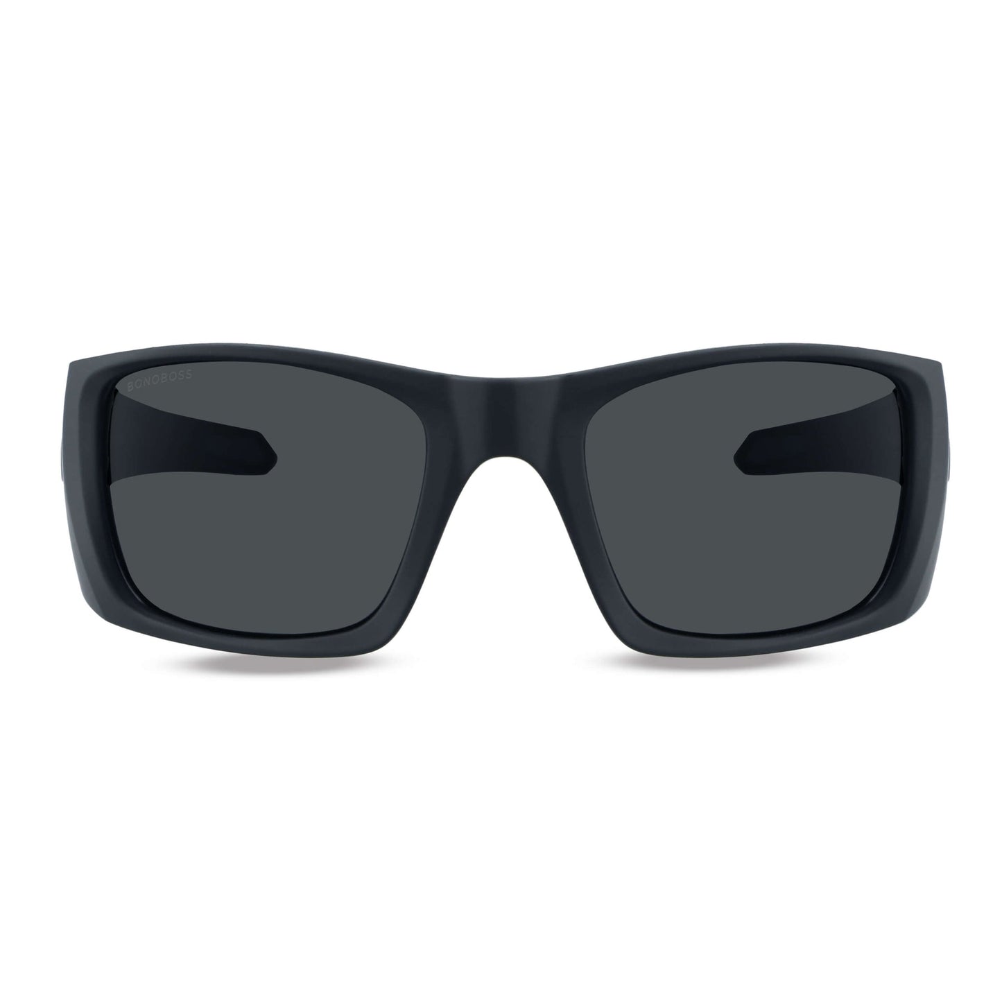Vista frontal de Futaleufu lentes deportivos color negro para hombre y mujer #color_negro