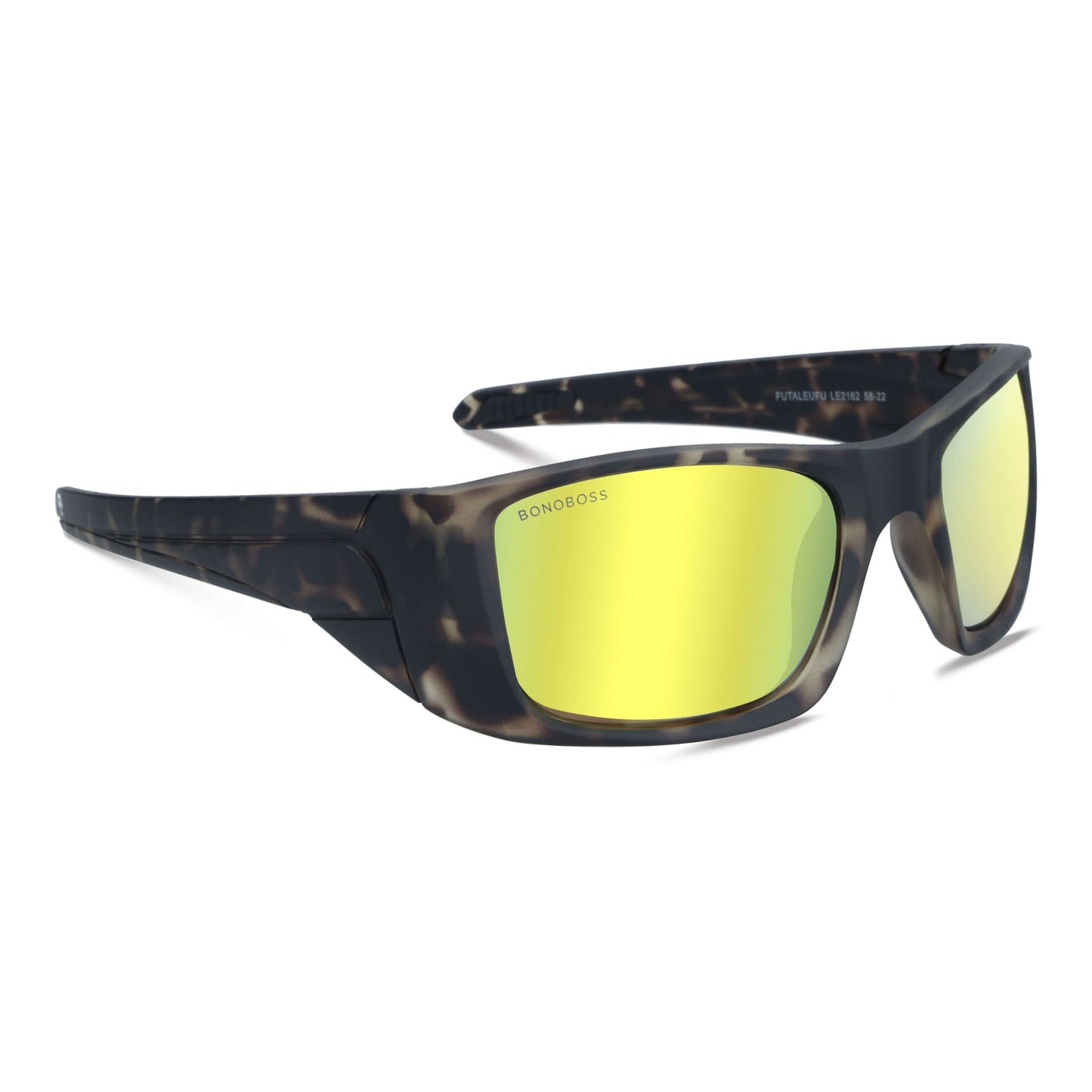 lentes anteojos de sol deportivos polarizados opticos para curvos con o sin receta para pesca gafas envolventes de plastico reciclado sustentable ecologico con o sin receta regalo corporativo vista angulada #color_espejado-dorado