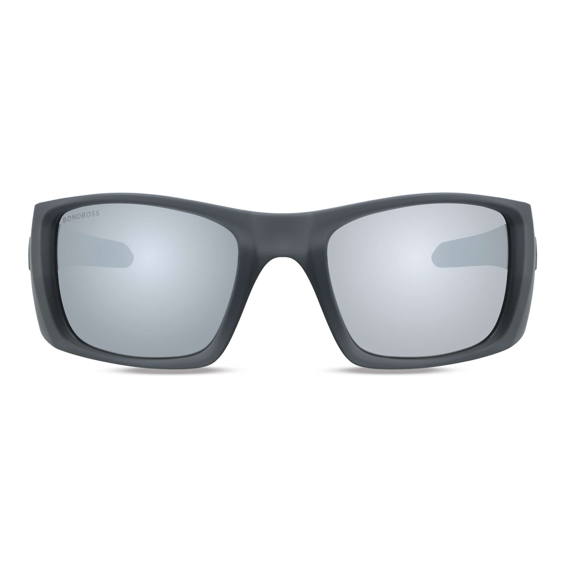 lentes anteojos de sol deportivos polarizados opticos para curvos con o sin receta para pesca gafas envolventes de plastico reciclado sustentable ecologico con o sin receta regalo corporativo vista frontal #color_espejado-silver