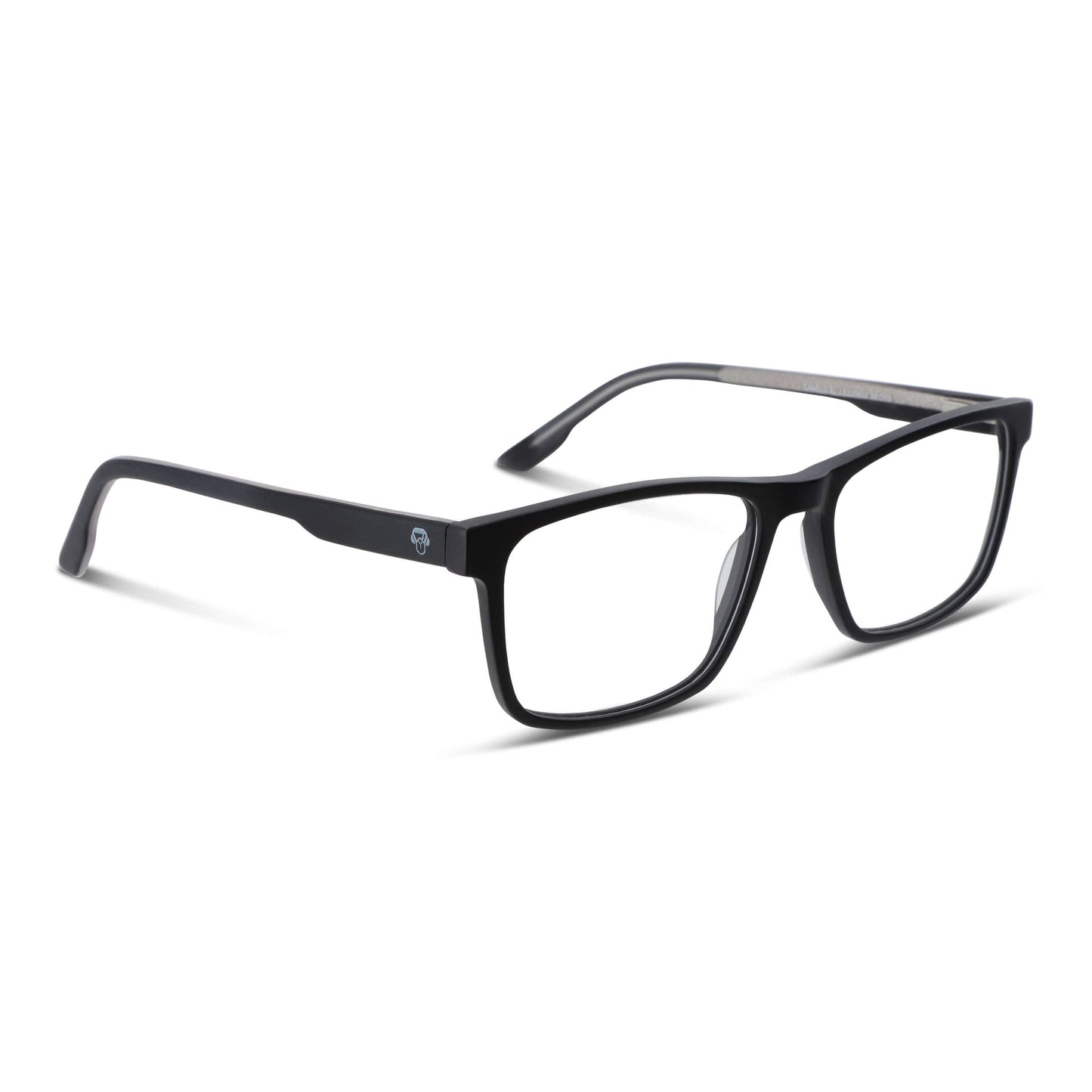 Canelo XL lentes con filtro azul negro clásico ángulo 3/4 mostrando antirrayas #color_negro