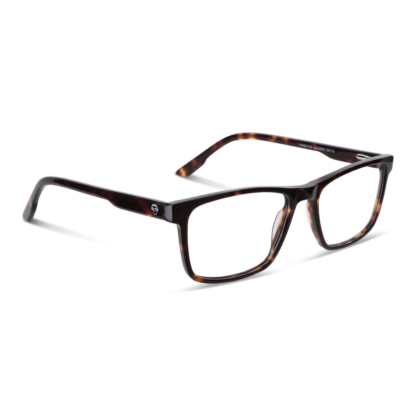Canelo XL lentes con filtro azul carey ángulo 3/4 mostrando antirrayas #color_carey