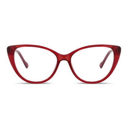 Frontal Emma lentes de lectura mujer rojo clásico bio-acetato #color_rojo