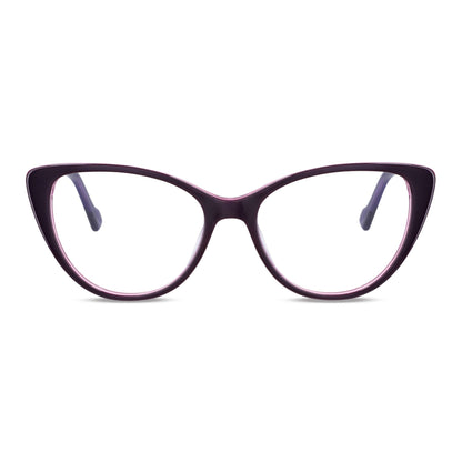 Emma lentes graduados con acabado clásico vista frontal morado #color_morado