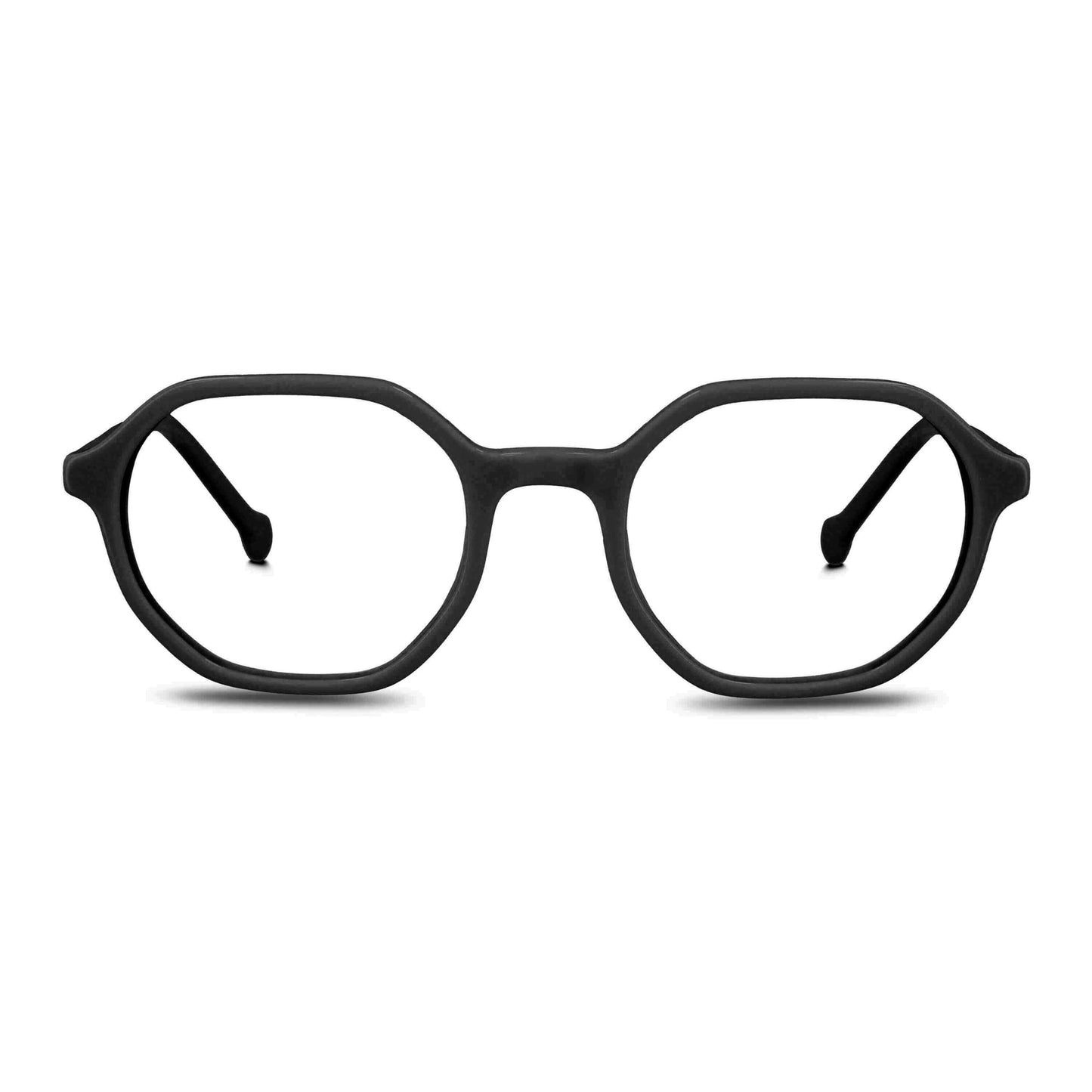 Vista frontal de Carolina Kids lentes ópticos hombre color negro #color_negro