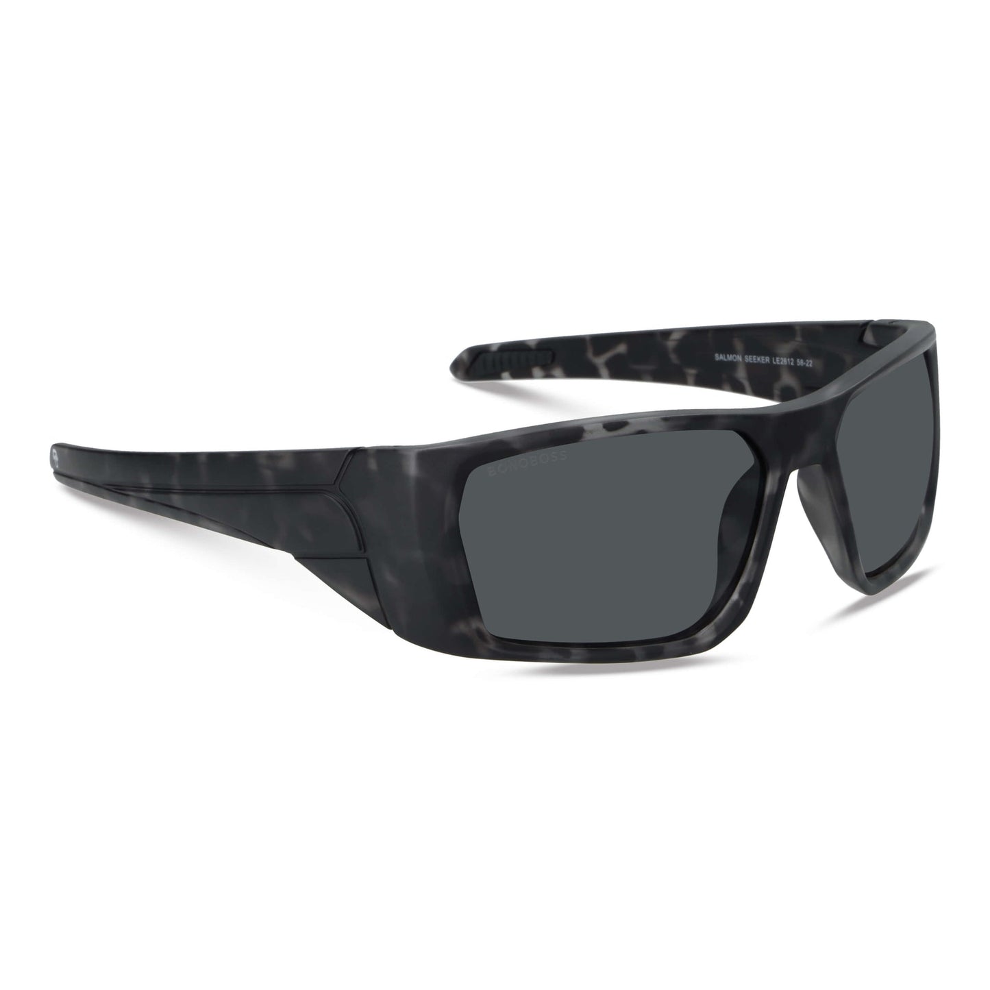lentes anteojos de sol deportivos polarizados opticos para curvos con o sin receta para pesca gafas envolventes de plastico reciclado sustentable ecologico con o sin receta regalo corporativo vista angulada #color_dark-camo