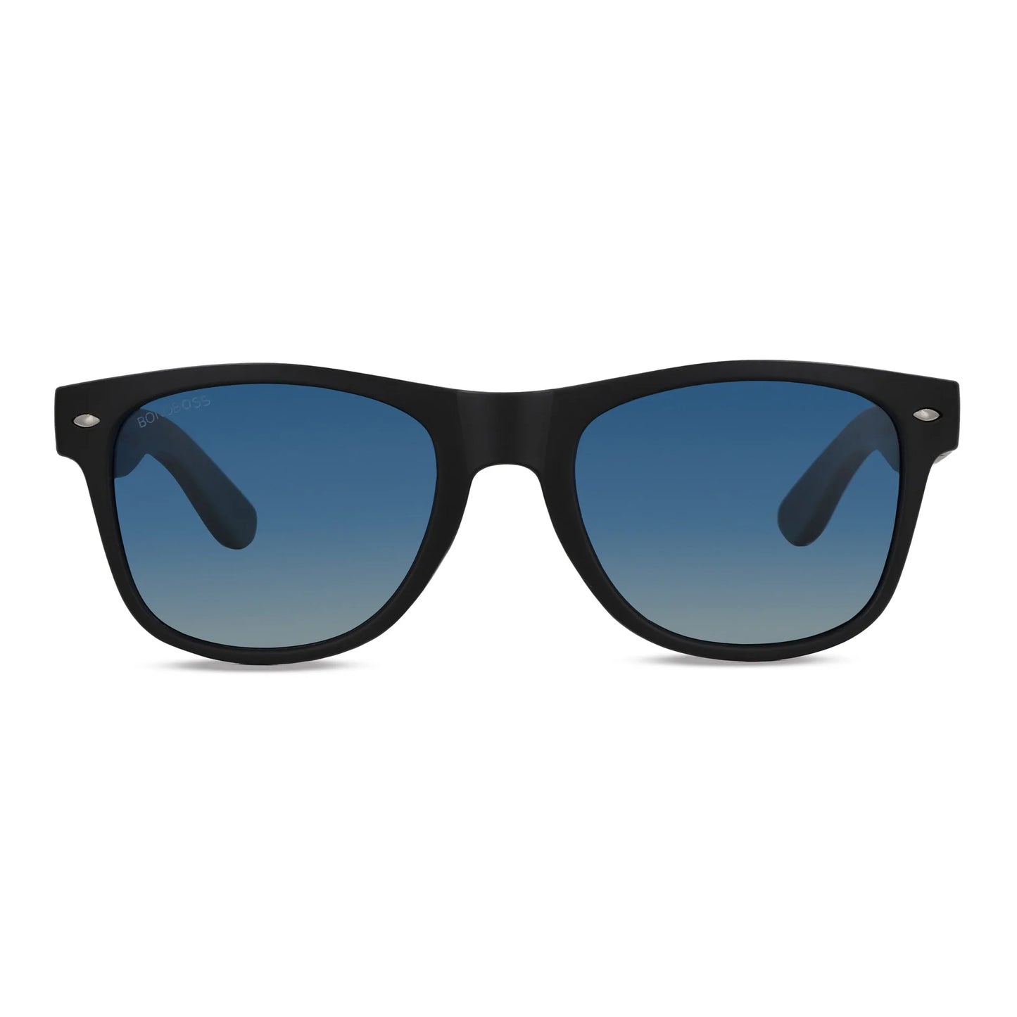 Vista frontal de Acacia Dark gafas polarizadas color para mujer #color_gradiente-azul