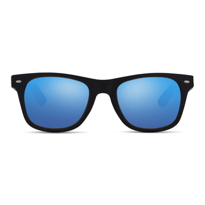 anteojos de sol rectangulares polarizados negrospara hombre y mujer con lentes de color sky  #color_sky