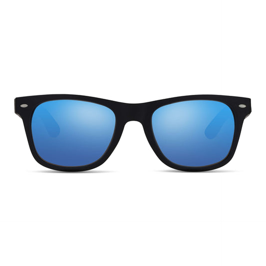 anteojos de sol rectangulares polarizados negrospara hombre y mujer con lentes de color sky  #color_sky