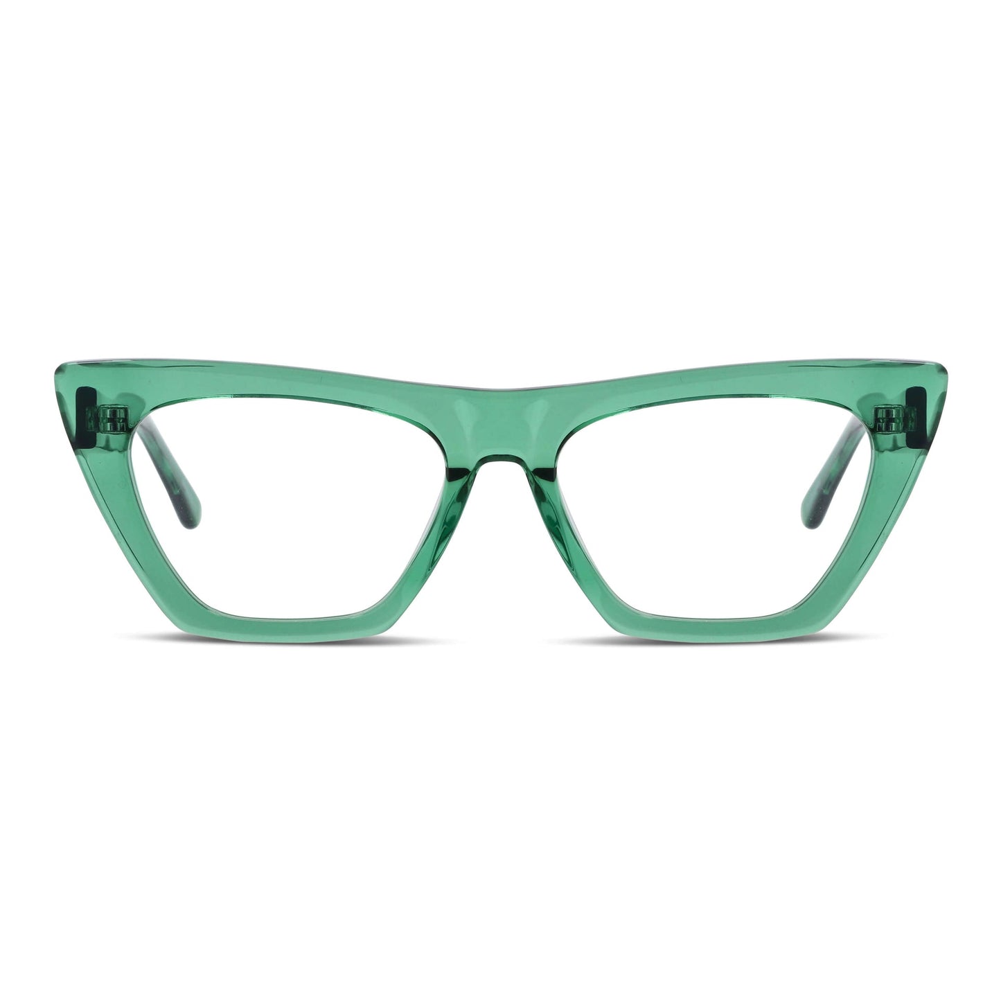 Vista frontal de Rosario lentes de lectura mujer color verde #color_verde