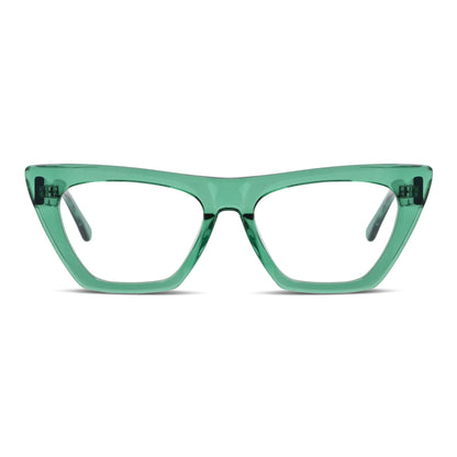 Vista frontal de Rosario lentes de lectura mujer color verde #color_verde
