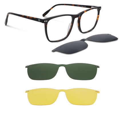 Vista frontal Rapanui Clip Sol lentes ópticos clip on color carey #color_carey
