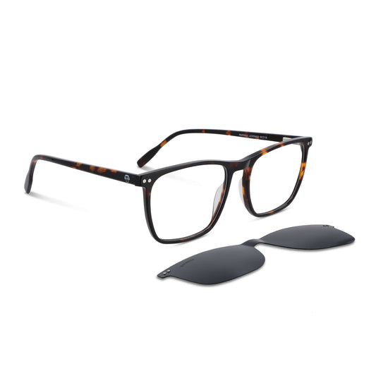 Rapanui Clip Sol lentes clip on carey tortoise vista frontal diseño universal #color_carey