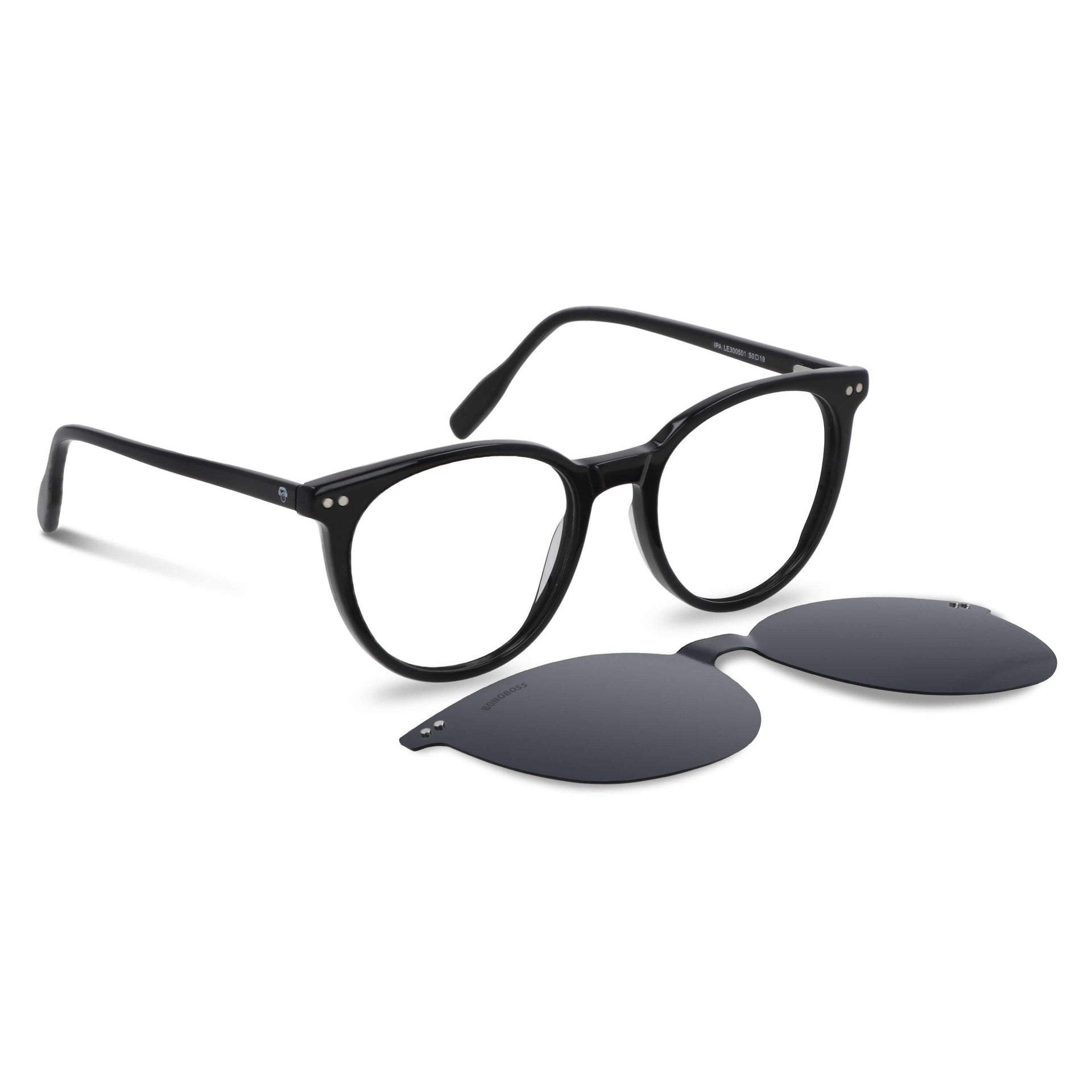 Diseño Ipa Clip Sol clip de sol polarizado color negro clásico frontal hombre y mujer #color_negro