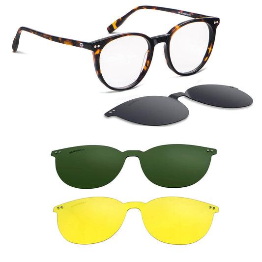 Ipa Clip Sol lentes clip on carey tortoise vista frontal diseño universal #color_carey