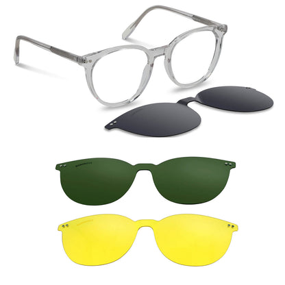 Ipa Clip Sol lentes clip on mujer con clip magnético vista frontal marco transparente #color_transparente