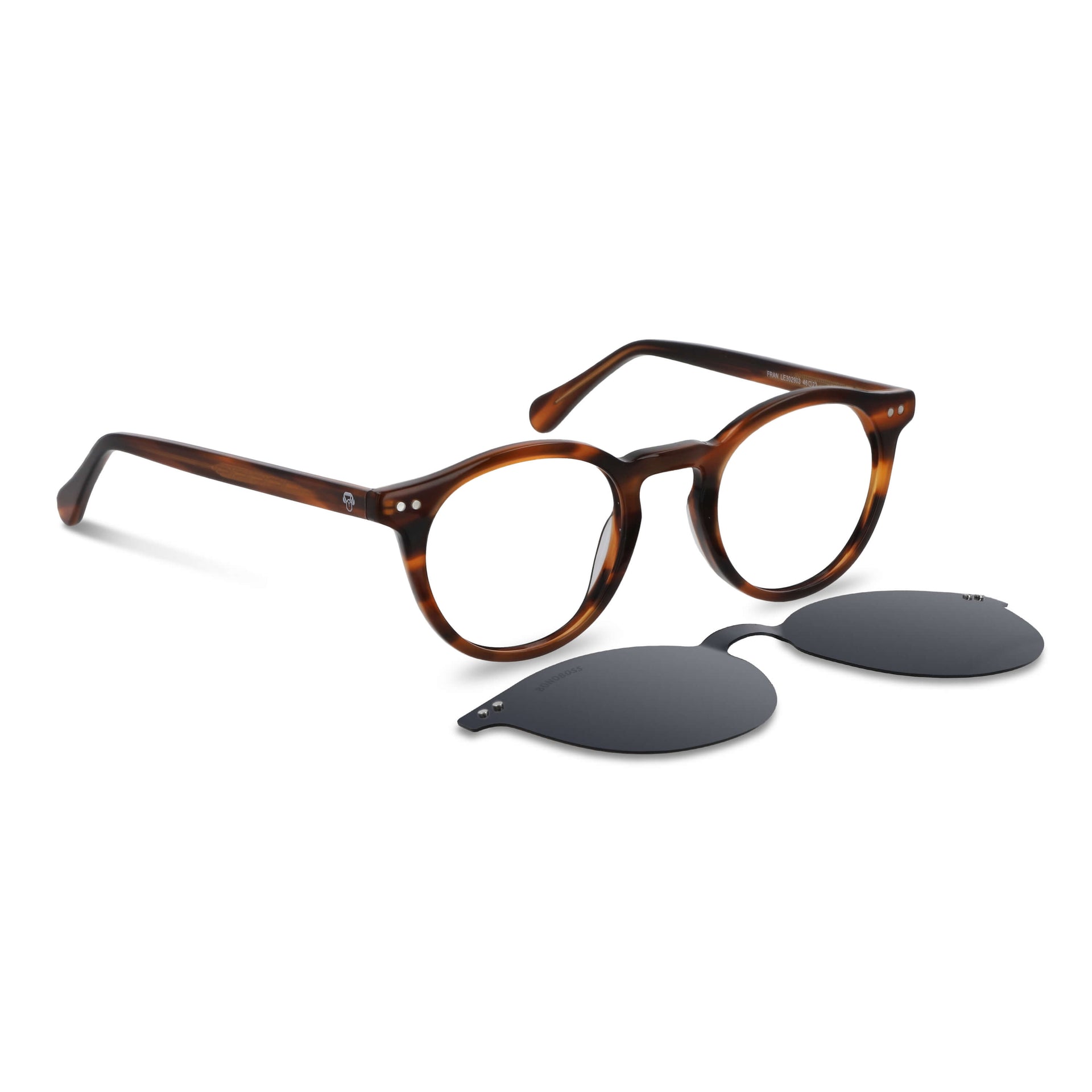Fran Clip Sol lentes clip on mujer con clip magnético vista frontal carey #color_carey