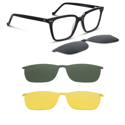 Kai Kai Clip lentes con imán color negro de frente con imán premium #color_negro