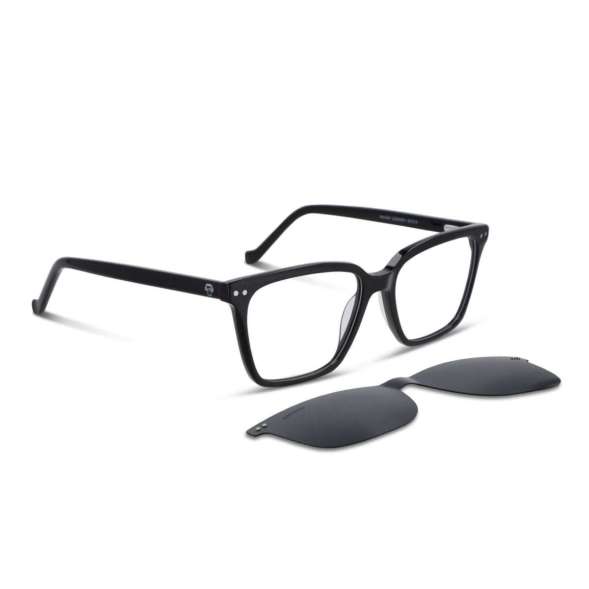 Frontal Kai Kai Clip clip de sol polarizado tono negro filtro luz azul #color_negro