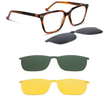 Kai Kai Clip en café lentes ópticos y de sol magnéticos de frente diseño intercambiable #color_brown